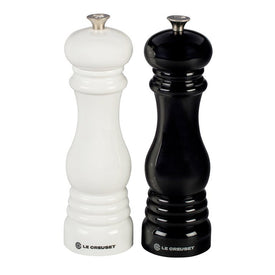 Stoneware Salt and Pepper Mill Set - Black & White