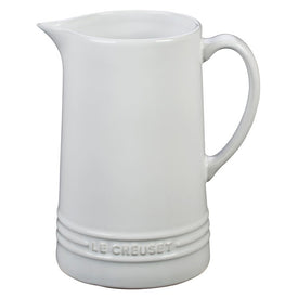 1.6-Quart Stoneware Pitcher - White