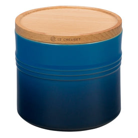 1.5-Quart Stoneware Canister with Wood Lid - Marseille