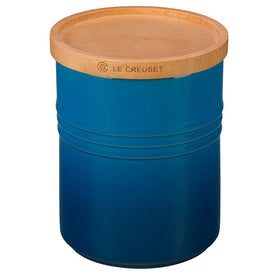 2.5-Quart Stoneware Canister with Wood Lid - Marseille