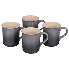 14 Oz Stoneware Mugs Set of 4 - Oyster