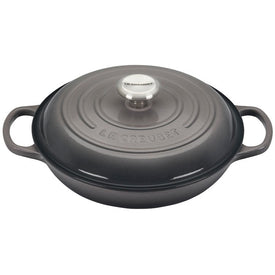 Signature 2.25-Quart Cast Iron Braiser with Stainless Steel Knob - Oyster