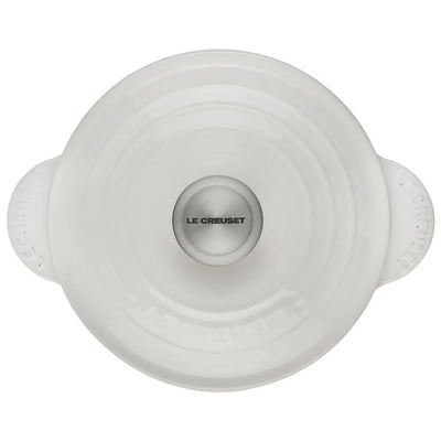 2.25-Quart Cast Iron Rice Pot with Stainless Steel Knob & Stoneware Insert - White