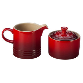 Stoneware Cream and Sugar Set - Cerise