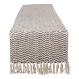 DII Gray Chevron Hand-Loomed 72" x 15" Table Runner