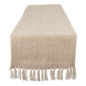 DII Stone Chevron Hand-Loomed 72" x 15" Table Runner