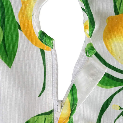 DII Lemon Bliss Print 60" Round Outdoor Table Cloth with Zipper