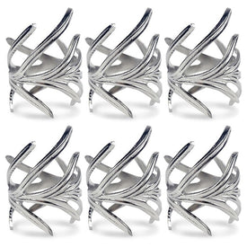 DII Antique Silver Branch Napkin Rings Set of 6