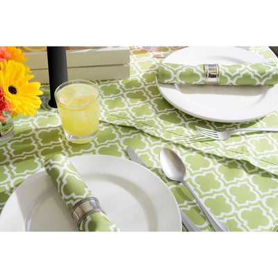 DII Green Lattice 60" Round Outdoor Table Cloth with Zipper