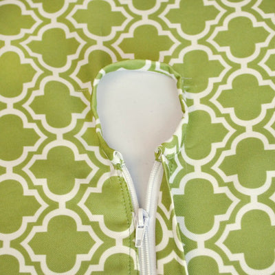 DII Green Lattice 60" Round Outdoor Table Cloth with Zipper