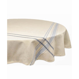 DII Nautical Blue French Stripe 70" Round Tablecloth