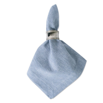 DII Blue Solid Chambray 20" x 20" Napkins Set of 6