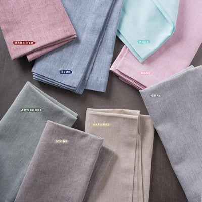 DII Rose Solid Chambray 20" x 20" Napkins Set of 6