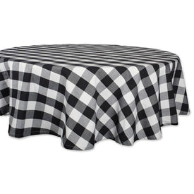 DII Black Buffalo Check 70" Round Tablecloth