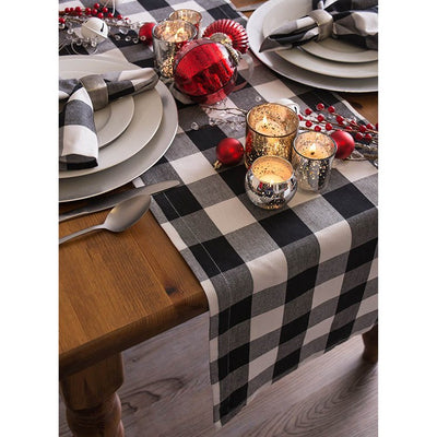 DII Black Buffalo Check 108" x 14" Table Runner