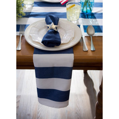 DII Nautical Blue Cabana Stripe Outdoor 108" x 14" Table Runner