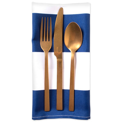 DII Nautical Blue Cabana Stripe Print Outdoor 20" x 20" Napkins Set of 6
