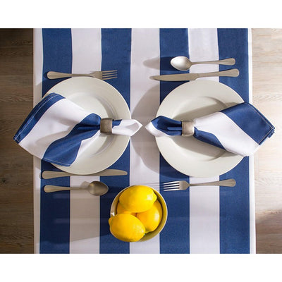 DII Nautical Blue Cabana Stripe Outdoor 84" x 60" Table Cloth