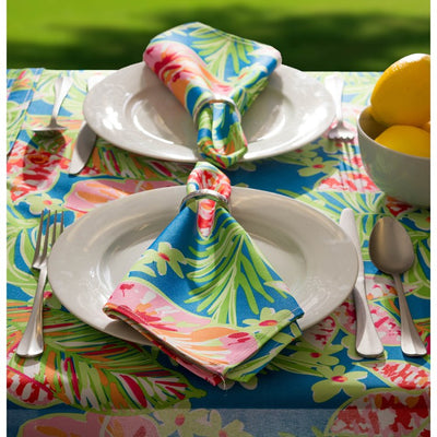 DII Summer Floral Print Outdoor 20" x 20" Napkins Set of 6