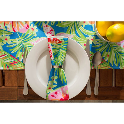 DII Summer Floral Print Outdoor 20" x 20" Napkins Set of 6