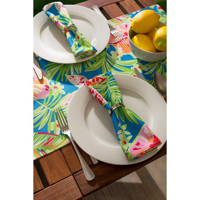 DII Summer Floral Print Outdoor 20" x 20" Napkins Set of 6