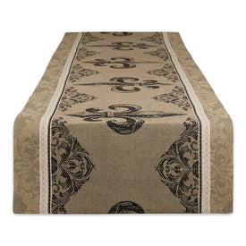 DII Fleur De Lis Stripe Jacquard 72" x 14" Table Runner