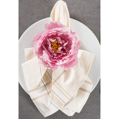 DII Peony Flower Napkin Rings Set of 4