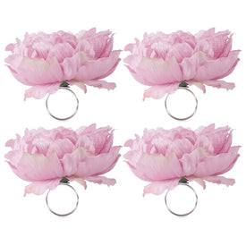DII Peony Flower Napkin Rings Set of 4