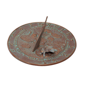 Frog Sundial - Copper Verdigris