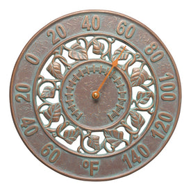Ivy Silhouette Thermometer - Copper Verdigris