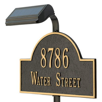 Solar Lamp with Extender for Standard & Estate Lawn Address Signs