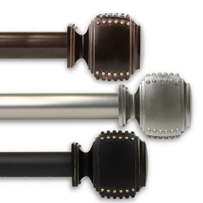 Borris Curtain Rod 1" Diameter x 48" - 84" Long - Bronze