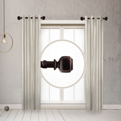 Borris Curtain Rod 1" Diameter x 48" - 84" Long - Bronze