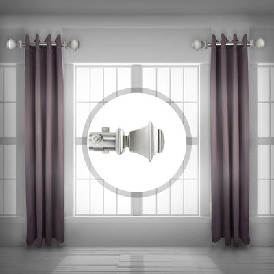 Julio Curtain Rod 1.5" Diameter x 28" - 48" Long - Satin Nickel