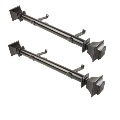 Julio Curtain Rod 1.5" Diameter x 66" - 115" Long - Black