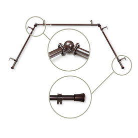 5/8" Bay Curtain Rod 20" - 36", 38" - 72" Long - Cocoa