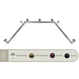 1" Pipe Bay Window Curtain Rod 23" - 41", 41" - 78" - Satin Nickel