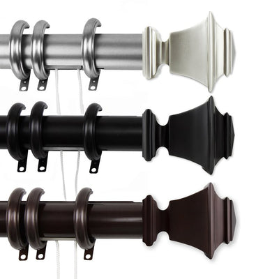 Julio Decorative Traverse Rod with Rings 30" - 48" Cocoa