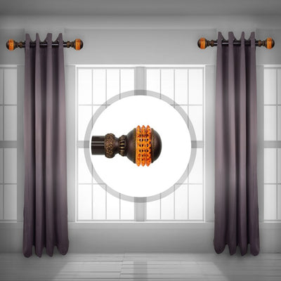 Emma 1.5" Diameter x Side Curtain Rod 12" - 20" Long (Set of 2) - Cocoa