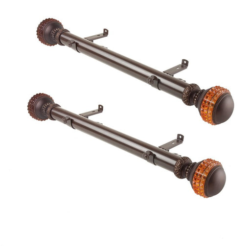 Emma 1.5" Diameter x Side Curtain Rod 12" - 20" Long (Set of 2) - Cocoa