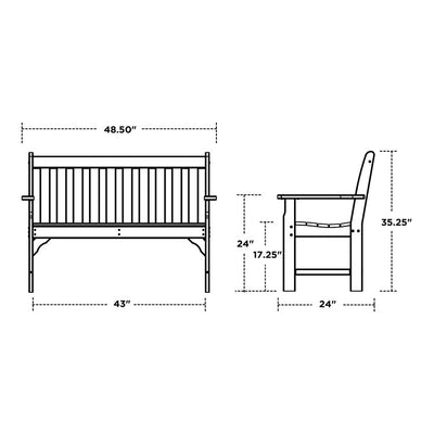 Vineyard 48" Bench - Black