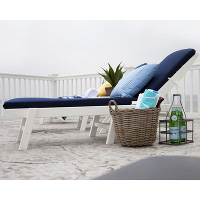 Nautical Chaise with Wheels - White
