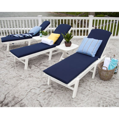 Nautical Chaise with Wheels - White