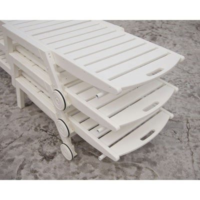 Nautical Chaise with Wheels - White