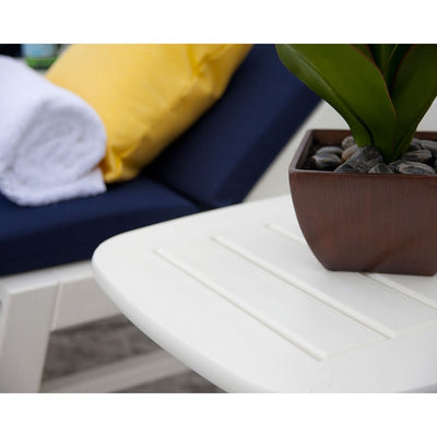 Nautical Chaise with Wheels - White