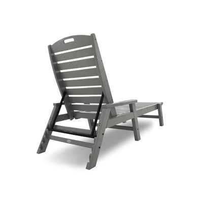 Nautical Chaise with Arms - Slate Gray