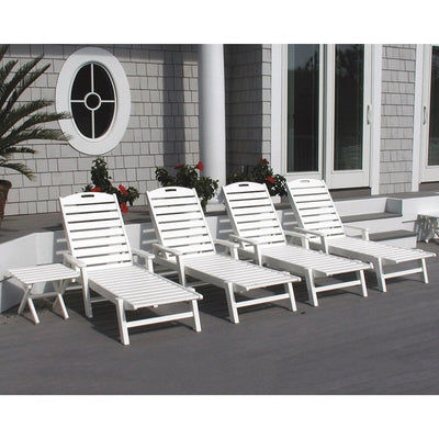 Nautical Chaise with Arms - White