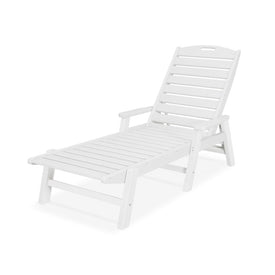 Nautical Chaise with Arms - White
