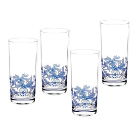 Spode Blue Italian Highball Glasses Set of 4