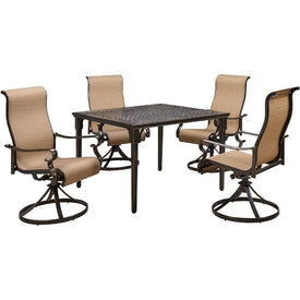 Brigantine Five-Piece Outdoor Dining Set with 42" Square Cast-Top Table